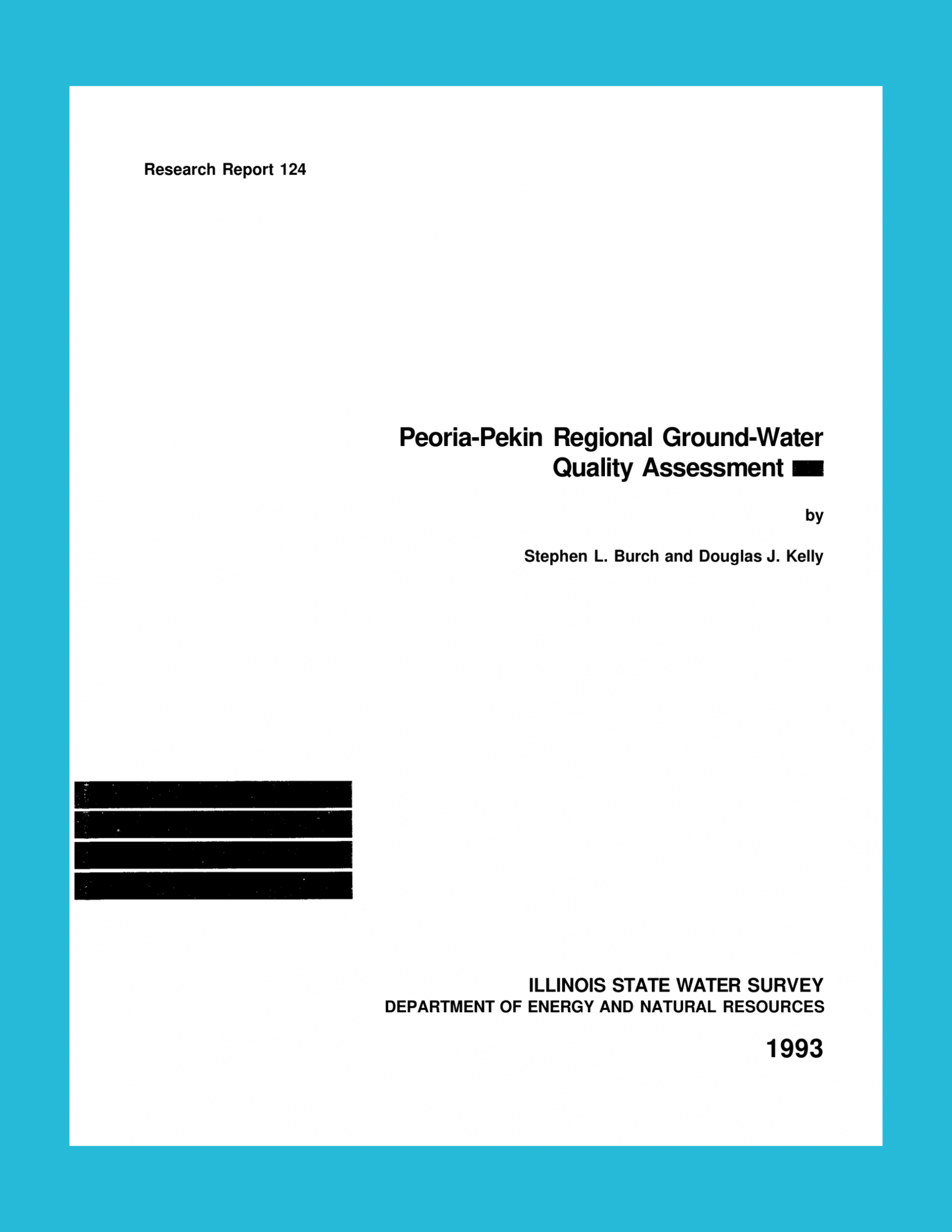 Front cover of the 1993 Illinois State Water Survey Peoria Pekin Groundwater Quality Assessment
