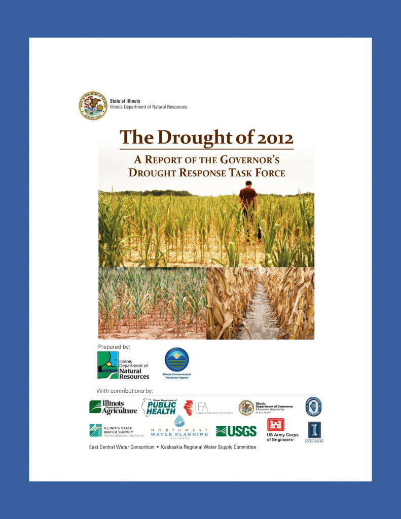 Front Cover of the 2013 Illinois Department of Natural Resources Report on The Drought of 2012